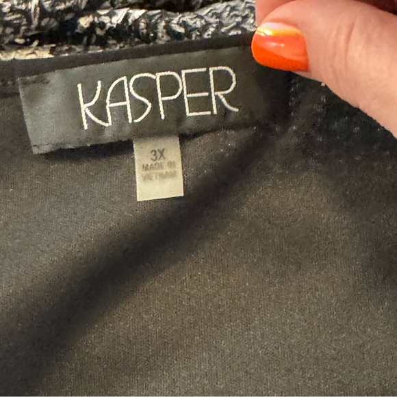 KASPER Plus Size 3X Foil Open Knit Top & Cardigan Twinset - Picture 10 of 14